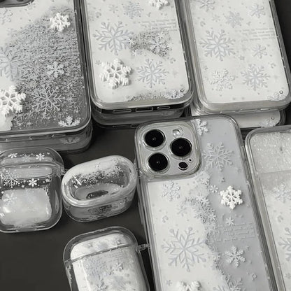 Ins Winter Snowflake Quicksand Suitable For Phone Case