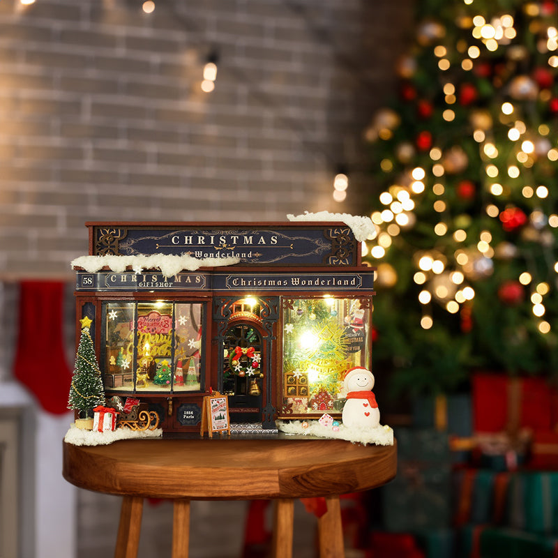 DIY Wooden Merry Christmas Wonderland Dollhouses Miniature Kits With LED Light Home Decoration For Adult Xmas Handmade Gifts