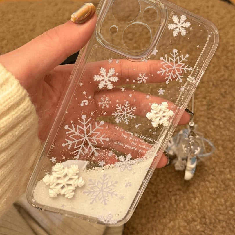 Ins Winter Snowflake Quicksand Suitable For Phone Case