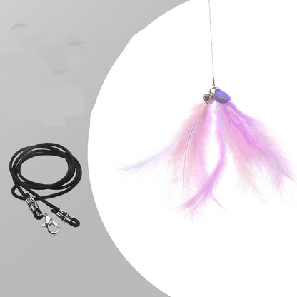 Cat Toy Laser Tease Cat Stick Feather Bell