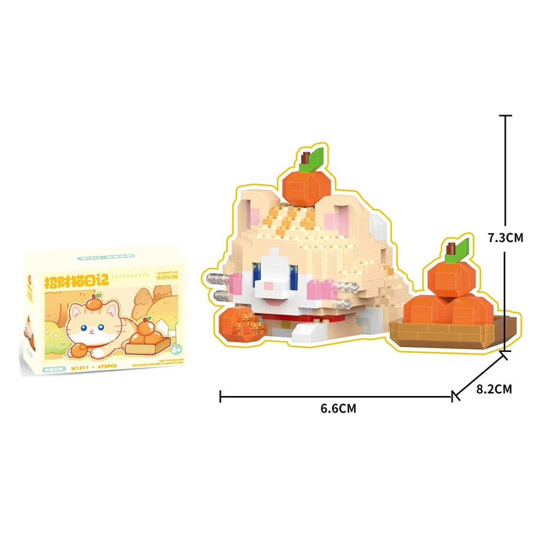 New Arrival Kawaii Pet Cat Series Mmodel Small Particle Building Blocks Educational Assembly Ornaments Children's Birthday Toys