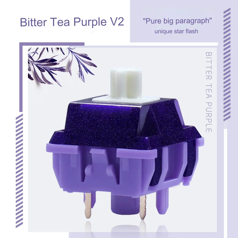 Duhuk bitter tea purple switch V2 Kuchazi Switch RGB SMD 58g 63.5g 5pin Pre Advanced Heavy Tactile for mechanical keyboard