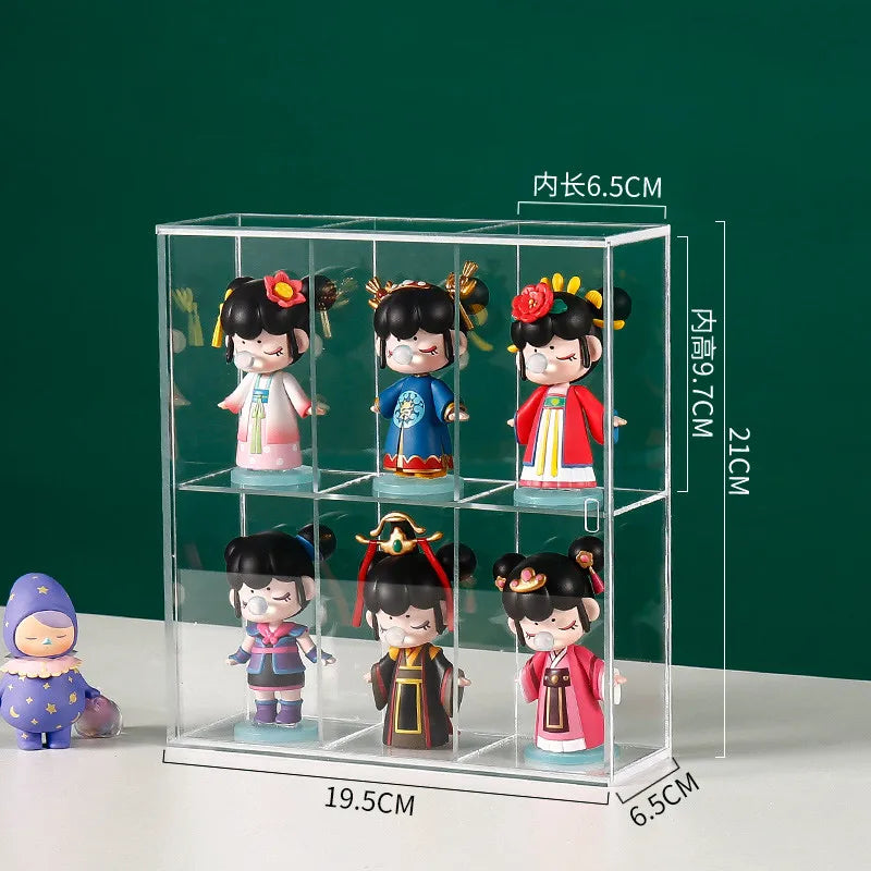 2022 New Acrylic Blind Box Storage Display Stand Toys Molly Cabinet Dolls Display Case Dust-proof Pop-mart Organizer Storage Box