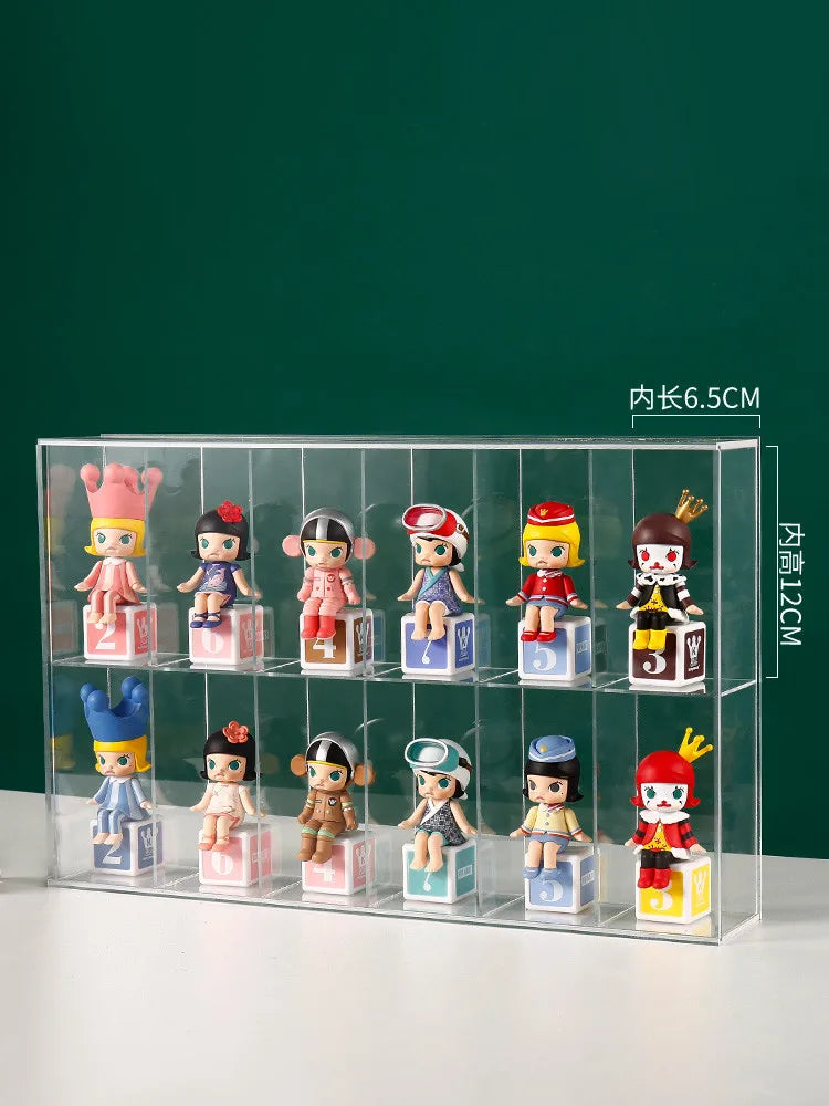 2022 New Acrylic Blind Box Storage Display Stand Toys Molly Cabinet Dolls Display Case Dust-proof Pop-mart Organizer Storage Box