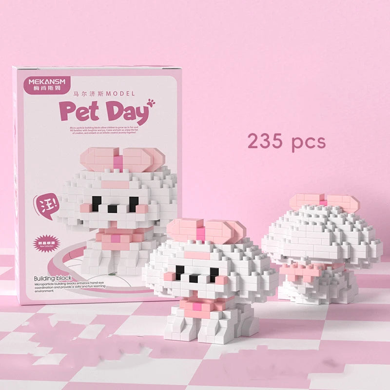 18 New Pet Cat And Dog Animal Dolls Children's Educational Building Block Toys Suitable For Children's Birthday Gifts