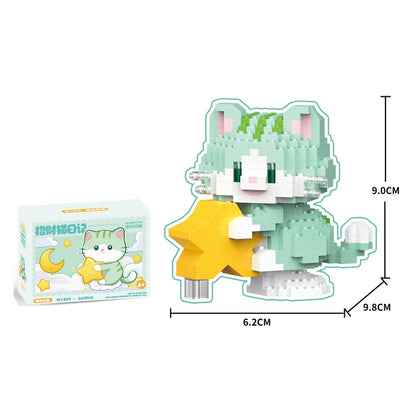 New Arrival Kawaii Pet Cat Series Mmodel Small Particle Building Blocks Educational Assembly Ornaments Children's Birthday Toys