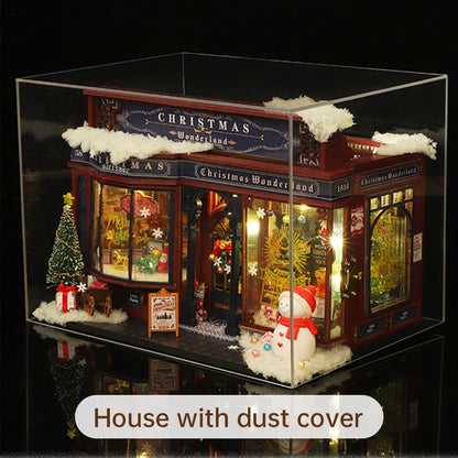 DIY Wooden Merry Christmas Wonderland Dollhouses Miniature Kits With LED Light Home Decoration For Adult Xmas Handmade Gifts