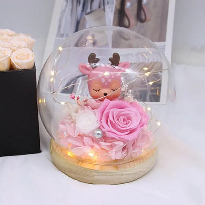 2sets/pack Diameter=15cm Middle Size Round Glass Dome Vase Home Deocration Luminous Log Base Transparent Cover Wedding Gift