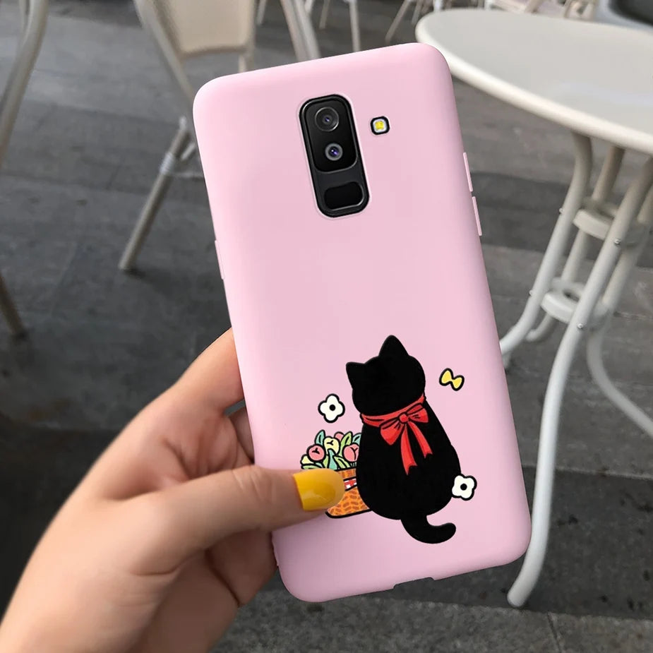 For Samsung Galaxy A6 Plus 2018 Case Cute Candy Painted Cover For Samsung A6 2018 A600F Soft Silicone Case For Samsung A6+ A605F