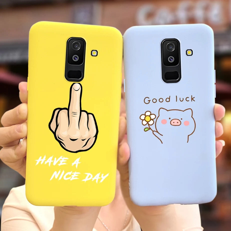 For Samsung Galaxy A6 Plus 2018 Case Cute Candy Painted Cover For Samsung A6 2018 A600F Soft Silicone Case For Samsung A6+ A605F