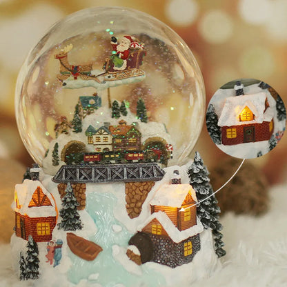 Christmas Music Box Kids Birthday Gift Snowflake Crystal Ball Music Box Rotating Girlfriend Muziekdoosje Home Decor EB50MB