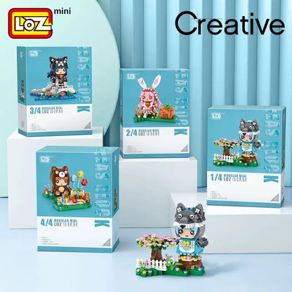 LOZ Lizhi Forest Mini Fairy Tale Animal Series Bear Kid Wolf Juvenile Rabbit Red Riding Hood Cat Miss Building Block Toys