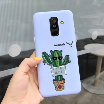 For Samsung Galaxy A6 Plus 2018 Case Cute Candy Painted Cover For Samsung A6 2018 A600F Soft Silicone Case For Samsung A6+ A605F