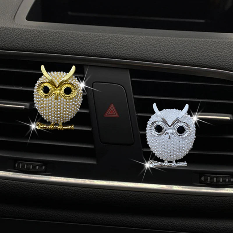 1PCS Diamond Owl Car Air Freshener Auto Outlet Perfume Clip Car Accessories Interior Solid Fragrance Diffuser Auto Decoration