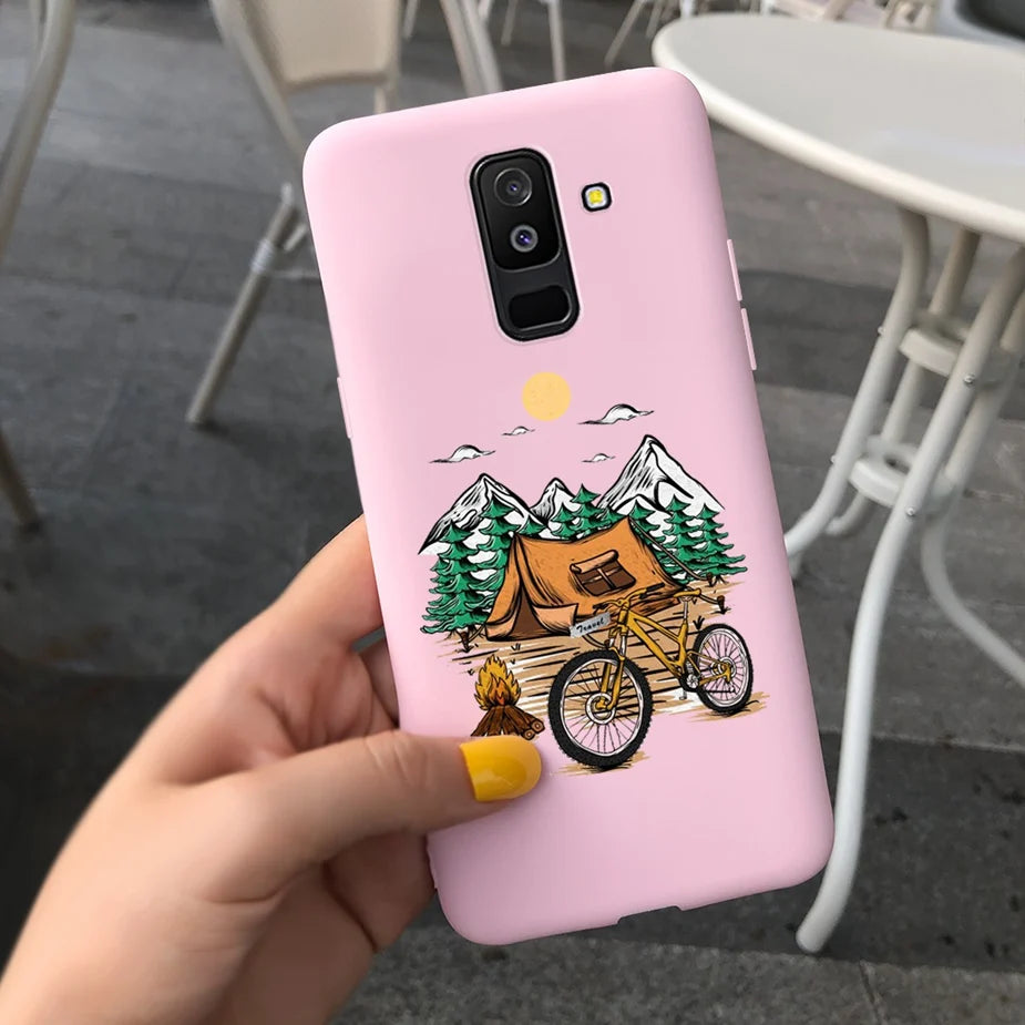 For Samsung Galaxy A6 Plus 2018 Case Cute Candy Painted Cover For Samsung A6 2018 A600F Soft Silicone Case For Samsung A6+ A605F