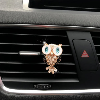 1PCS Diamond Owl Car Air Freshener Auto Outlet Perfume Clip Car Accessories Interior Solid Fragrance Diffuser Auto Decoration