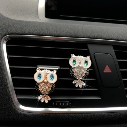 1PCS Diamond Owl Car Air Freshener Auto Outlet Perfume Clip Car Accessories Interior Solid Fragrance Diffuser Auto Decoration