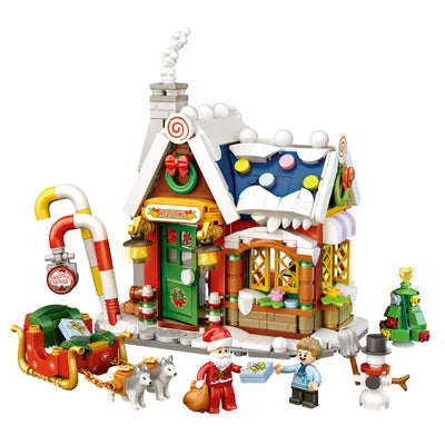 LOZ 1224 Architecture Merry Christmas House Tree Deer 3D Mini Blocks Bricks Building Toy for Children