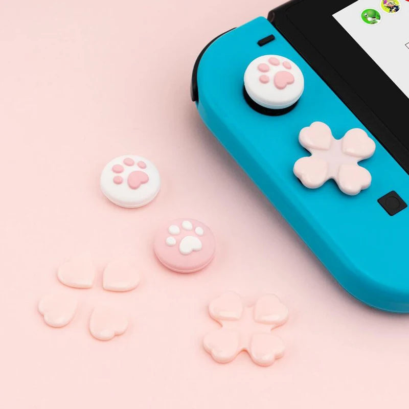 D-pad Cross Direction Button ABXY Key Sticker Joystick Thumb Stick Grip Cap Cover For Nintendo Switch Oled NS Joy-con Skin Case