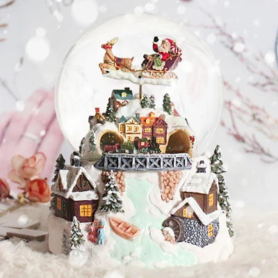 Christmas Music Box Kids Birthday Gift Snowflake Crystal Ball Music Box Rotating Girlfriend Muziekdoosje Home Decor EB50MB