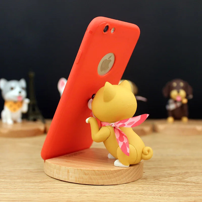 Mobile Phone Holder For iPhone Huawei Xiaomi samsung Cute mini Cartoon dog Phone Accessories Stand Desk Tablet Stand Desktop