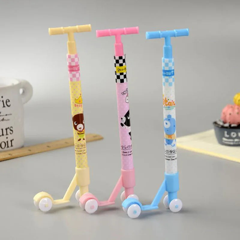 1pc Cute Fashion Scooter Ballpoint Pen Office School Supplies Blue Pen Kawaii Cartoon Kids Toys Ballpoint Pen Korean Stationery