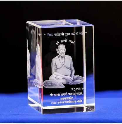 Rose 3D Laser Engraved Crystal Block Glass LED Engraving Cube with Rotary Music Base, Christmas Present for Family Friend