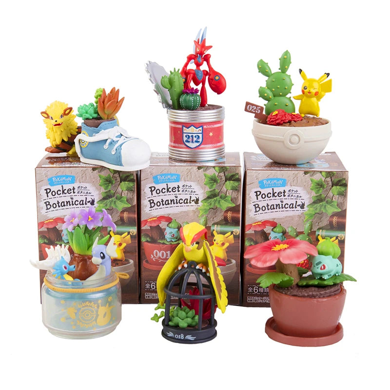 TOMY Genuine Pokemon With Box Toys Set Cute Anime Figures Sleeping Pikachu Eevee Monster Elf Ball Model Dolls Kids Gifts