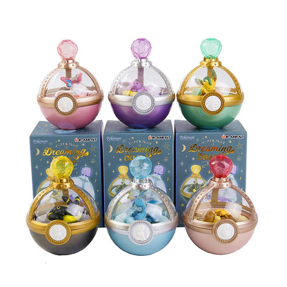 TOMY Genuine Pokemon With Box Toys Set Cute Anime Figures Sleeping Pikachu Eevee Monster Elf Ball Model Dolls Kids Gifts