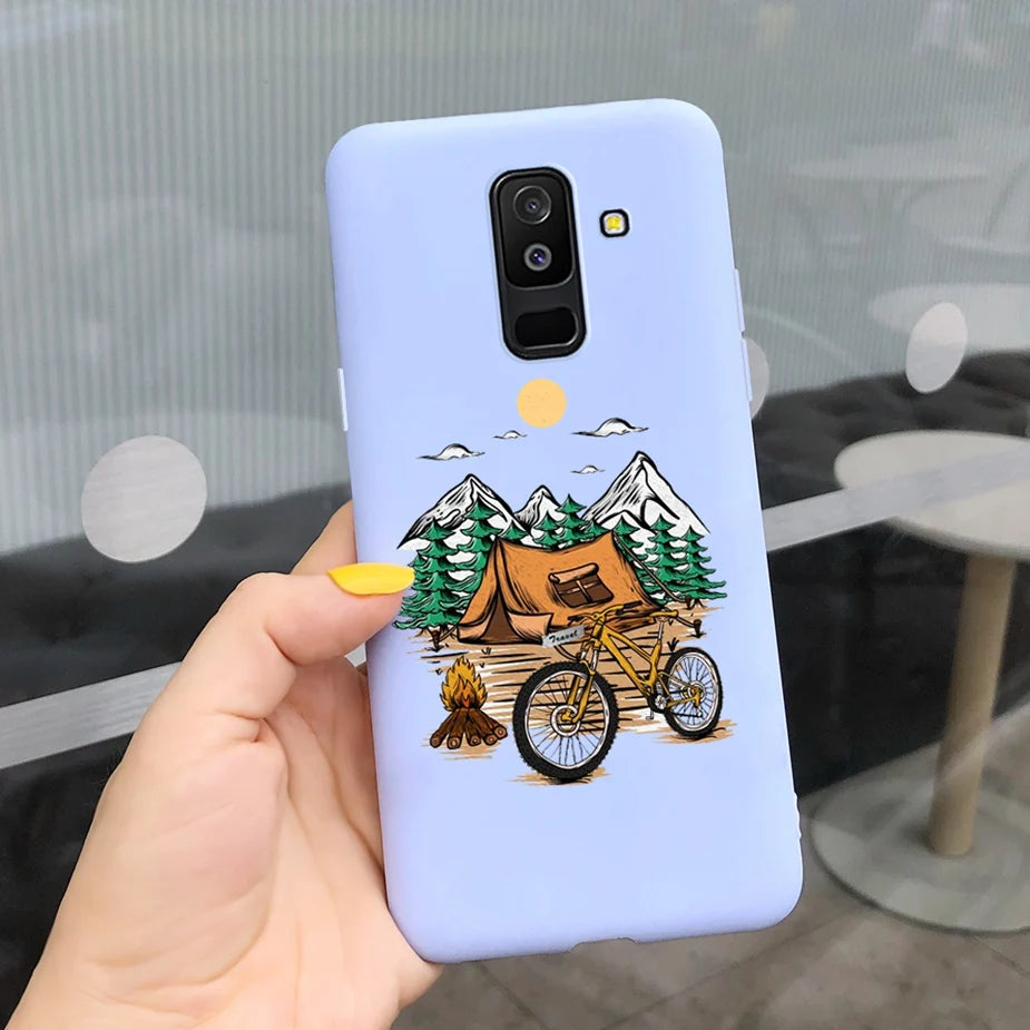 For Samsung Galaxy A6 Plus 2018 Case Cute Candy Painted Cover For Samsung A6 2018 A600F Soft Silicone Case For Samsung A6+ A605F