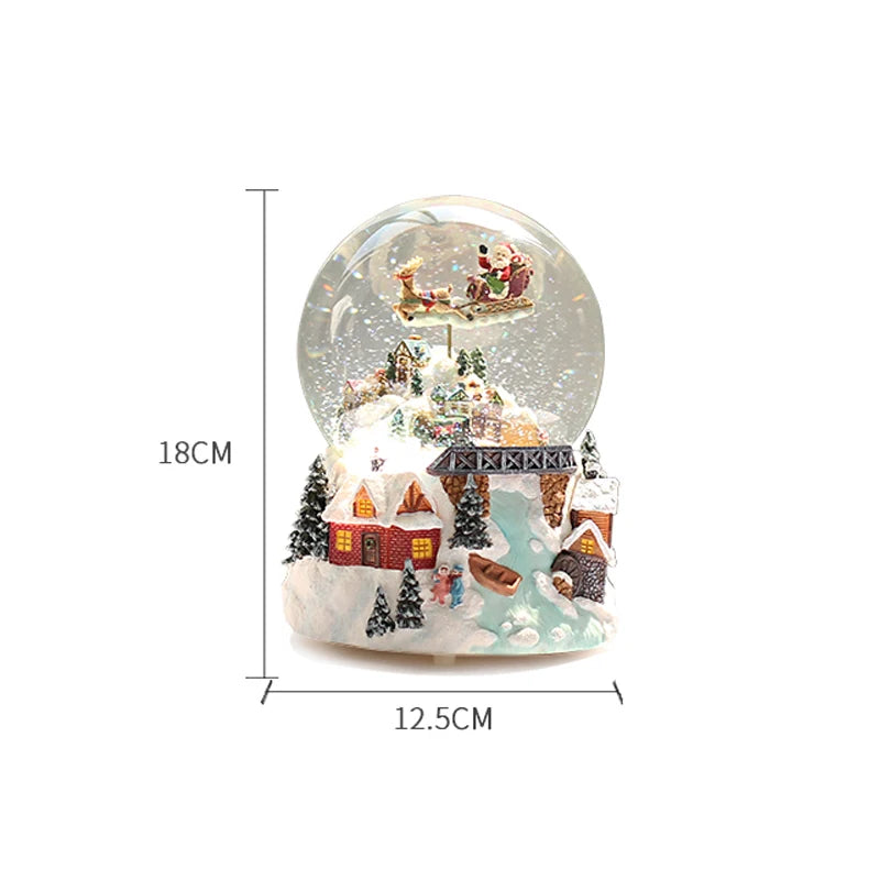 Christmas Music Box Kids Birthday Gift Snowflake Crystal Ball Music Box Rotating Girlfriend Muziekdoosje Home Decor EB50MB