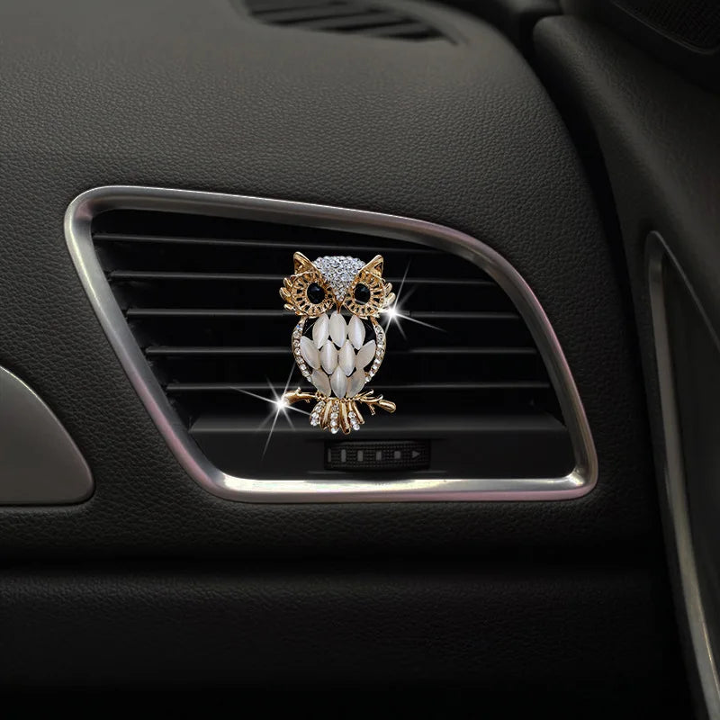 1PCS Diamond Owl Car Air Freshener Auto Outlet Perfume Clip Car Accessories Interior Solid Fragrance Diffuser Auto Decoration