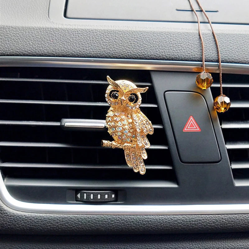 1PCS Diamond Owl Car Air Freshener Auto Outlet Perfume Clip Car Accessories Interior Solid Fragrance Diffuser Auto Decoration