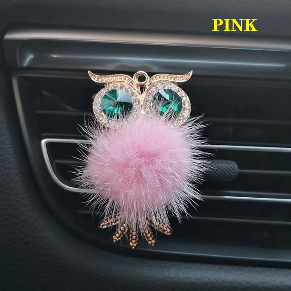 1PCS Diamond Owl Car Air Freshener Auto Outlet Perfume Clip Car Accessories Interior Solid Fragrance Diffuser Auto Decoration