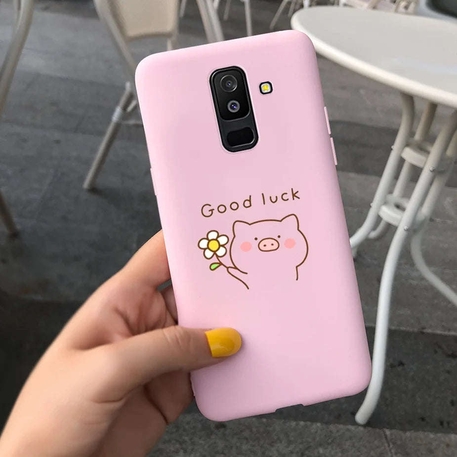 For Samsung Galaxy A6 Plus 2018 Case Cute Candy Painted Cover For Samsung A6 2018 A600F Soft Silicone Case For Samsung A6+ A605F