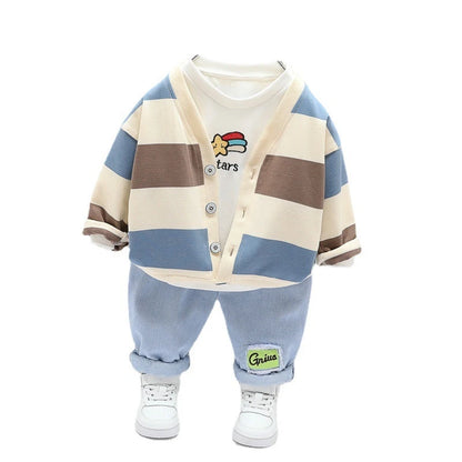 New Spring Autumn Baby Clothes Children Boys Casual Jacket T-Shirt Pants 3Pcs/Set Toddler Costume Infant Clothing Kids Tracksuit