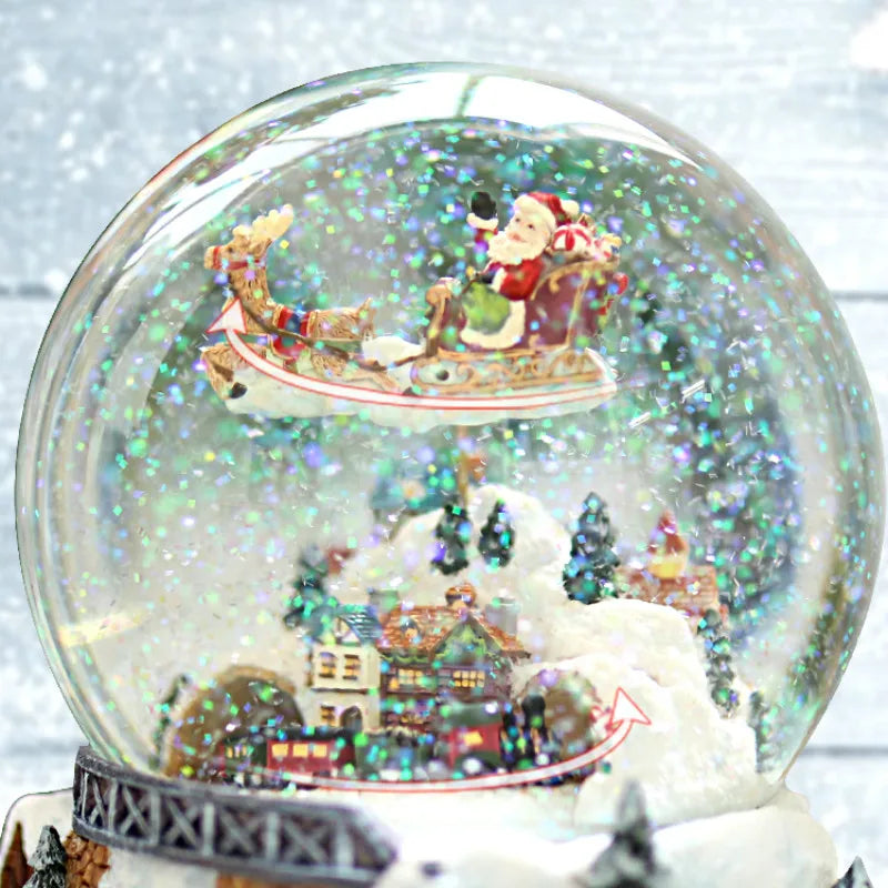 Christmas Music Box Kids Birthday Gift Snowflake Crystal Ball Music Box Rotating Girlfriend Muziekdoosje Home Decor EB50MB