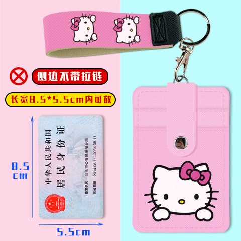 Cute Student Campus Multi-Card Position Bus Pass Card Case Keychain Access Control Student Card Protective Case Meal Card Holder