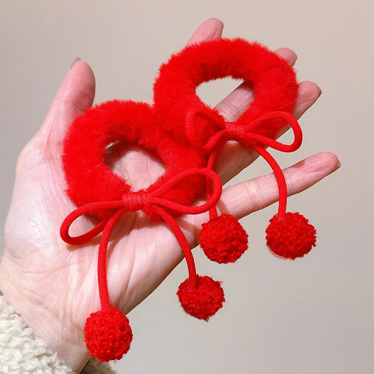 Autumn and Winter Plush Pendant Hair Ring Hair Rope Hair Band Women's High Elastic Hair Ball Hair Rope Ins Cute Hair Accessories