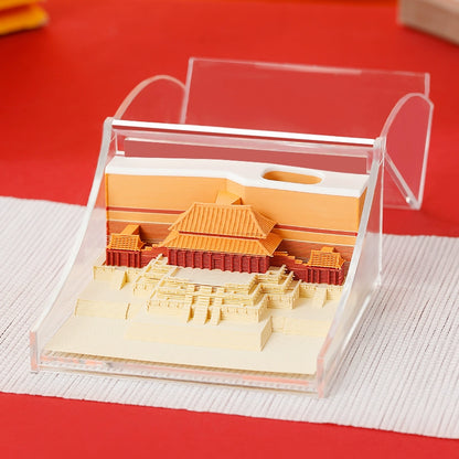 2025 Palace Museum's Cultural and Creative Products 3D Three-Dimensional Note Art Cultural and Creative Architecture National Style Creative Birthday Gift Paper Carving Calendar