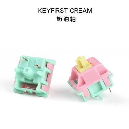 Keyfirst Cream Axis Jiadalong Gateron62g Linear Axis Gaming Mechanical Keyboard MX Shaft Body