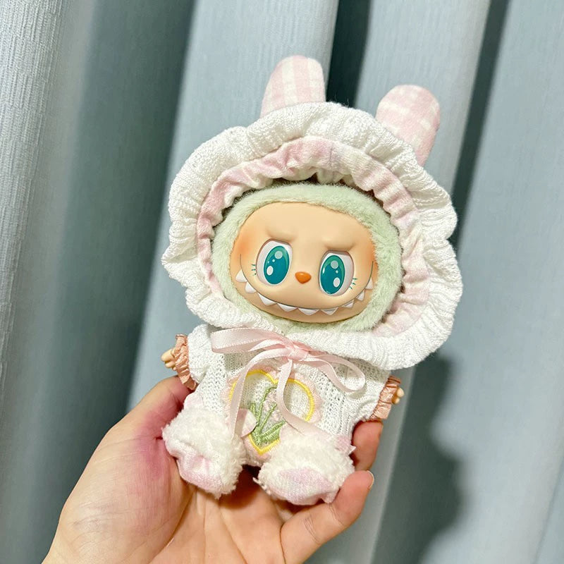 Second Generation Sitting Blind Box Labubu Clothes Vinyl Automobiles Curtain Cloth Pendant Doll Clothes Sitting Party for Trendy Suit