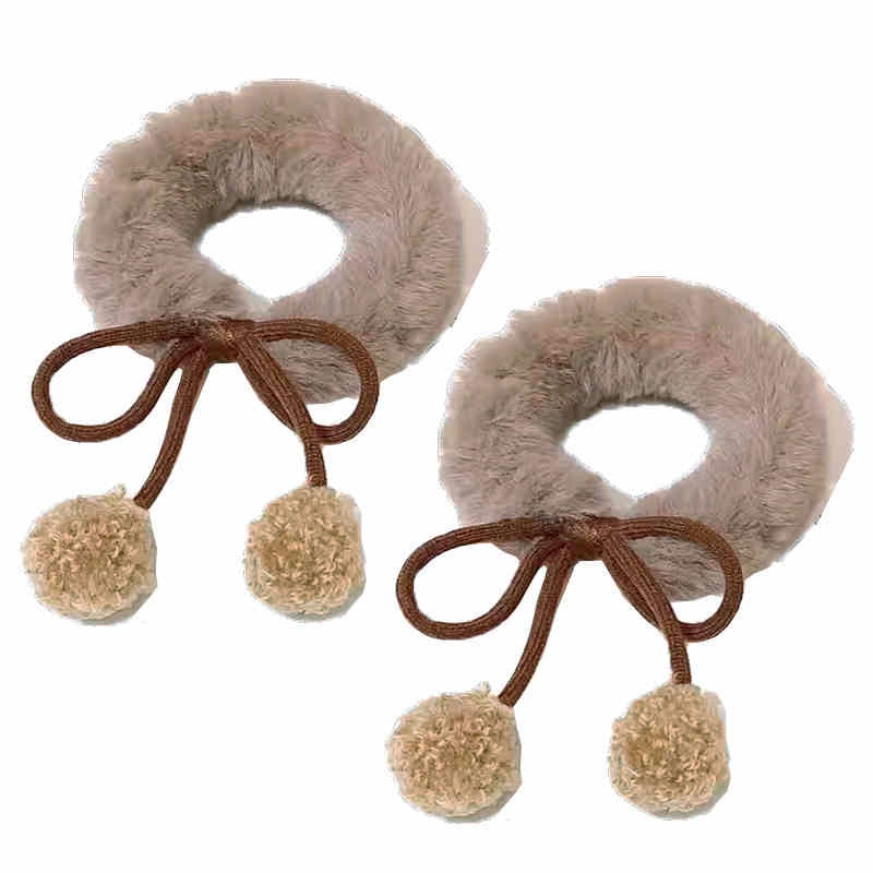 Autumn and Winter Plush Pendant Hair Ring Hair Rope Hair Band Women's High Elastic Hair Ball Hair Rope Ins Cute Hair Accessories