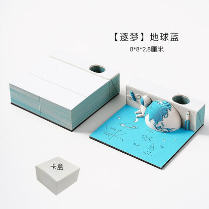 2025 Snake Year Save the Earth Calendar 3D Three-Dimensional Paper Carving Note Creative Model Hand Tear Desktop Decoration Desk Calendar