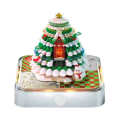 2025 Calendar Cross-Border Christmas Gift New Year Gift 3D Three-Dimensional Note Tree House Paper Carving Decoration Earth Calendar