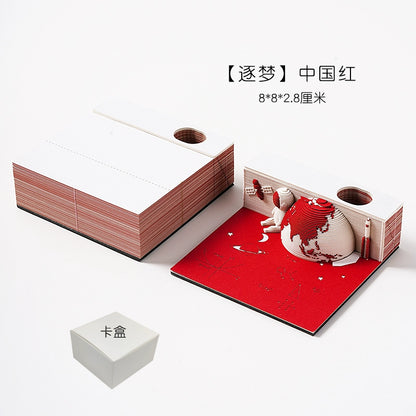 2025 Snake Year Save the Earth Calendar 3D Three-Dimensional Paper Carving Note Creative Model Hand Tear Desktop Decoration Desk Calendar