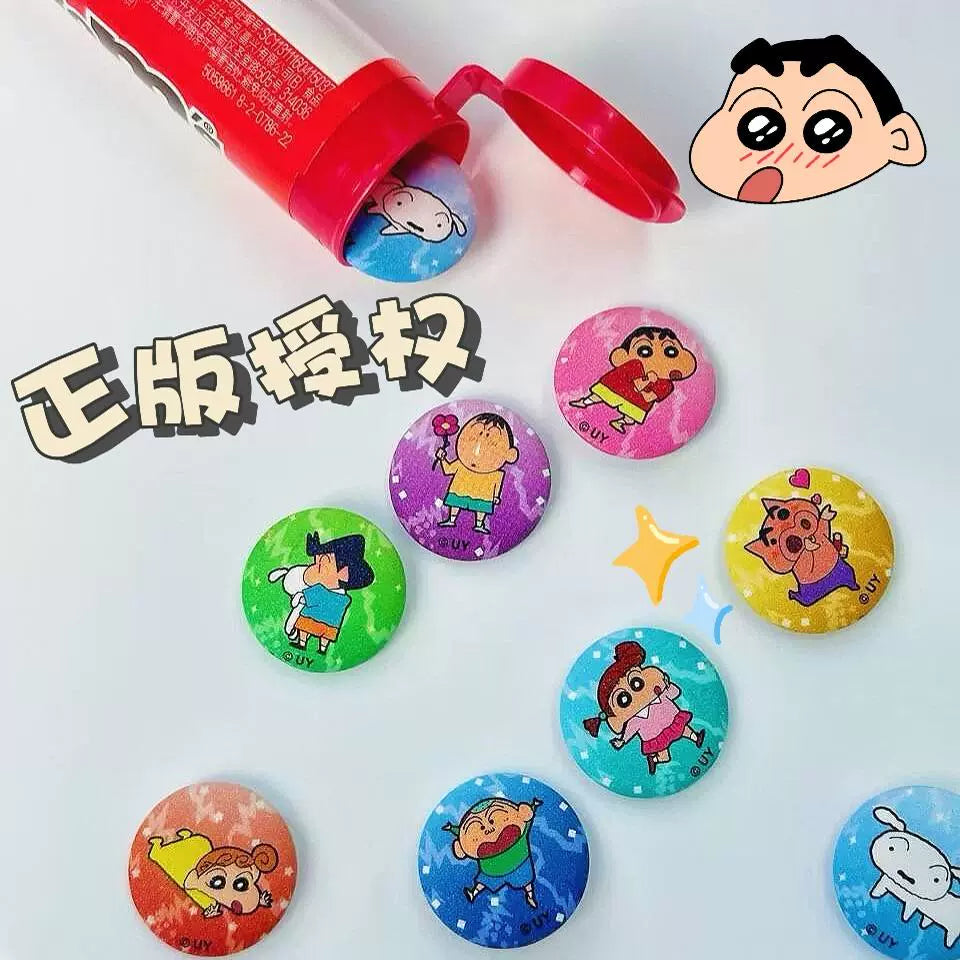 Authentic Simple Crayon Small New Blind Box Mini Biscuit Bar Bean Tinplate Millet Blind Box Small Badge Pendant