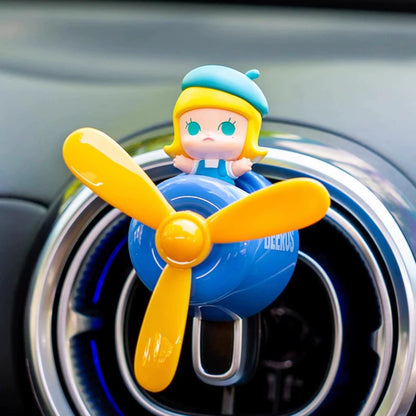 Aircraft Car Aromatherapy Pop Mart Car Air Conditioner Air Outlet Decoration Little Fan Decoration Car Fragrance Fragrance