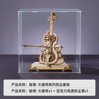 ROKR Ruoke Secret Cello Music Box Music Box DIY Handmade Wooden Assemble Model Birthday Gift for Women