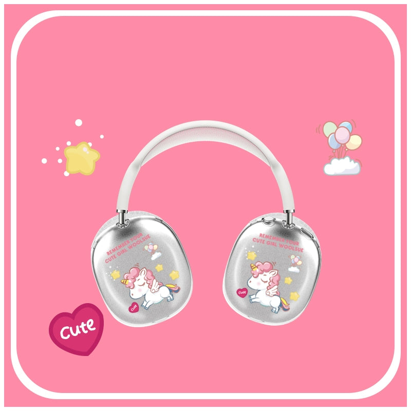 Applicable Apple AirPods Max Earphone Protective Cover Wireless Bluetooth Earphone Cover Airpodsmax Soft Case Transparent Drop-Resistant Scratch-Resistant Cartoon Cute Stylish